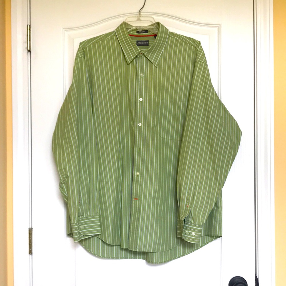 St. John’s Bay 80’s PLY Green Stripe Men’s Shirts Size XL